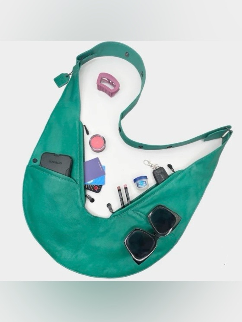 Sash Bag Turquoise Genuine Lambskin Leather Crossbody Bag NWT/in packaging